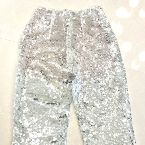 ILA Glide Sequin Silver Straight Trousers - Picture 7 of 13